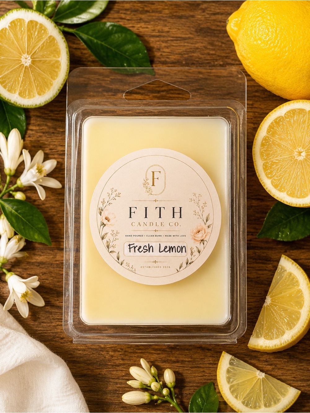 Fresh Lemon Organic Soy Artisan wax melts